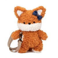 Sac à dos en peluche renard mignon, sac bandoulière en peluche douce avec porte-monnaie pour filles, cadeau d'anniversaire