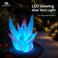 Lampes de jardin en forme de plantes succulentes lumineuses Momovalley pour l'aménagement paysager des cours d'hôtels, éclairage décoratif nocturne