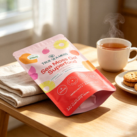 Herbruikbare ziplock doypack snackverpakkingen, staande pouches voor gedroogd fruit, dierenvoer, gelei, sushi, salade, met ritssluiting