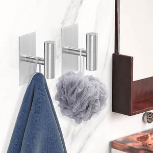 Modern Stainless Steel 304 No-Drill Adhesive Bathroom Door <b>Wall</b> Hanging Metal <b>Coat</b> Clothes <b>Hook</b> <b>for</b> Kitchen Packaged Bag - Product Image 3