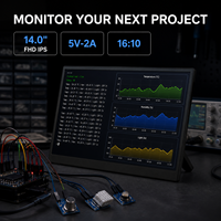 Moniteur DIY 14,0 pouces 16:10 MINI HD-IN 5V-2A, écran portable avec VESA75 pour systèmes embarqués et bancs de travail