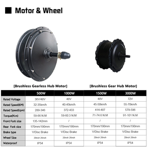 500W-3000W Fat Tire 4.0 20/26 pollici mozzo ruota motore <span class=keywords><strong>forcella</strong></span> anteriore 135-142mm Dropout170/190mm Snow Ebike Kit di conversione - Product Image 2