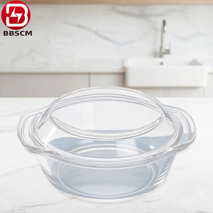 Ensemble de cuisson en verre borosilicate de haute qualité, rond et carré, 1l 2l 3l, plats à <span class=keywords><strong>four</strong></span> avec <span class=keywords><strong>couvercle</strong></span> pour le stockage des aliments, plats à rôtir - Product Image 1