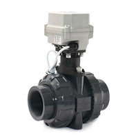 Vanne à bille électrique 2 ''DN50 BSP/NPT/sans filetage UPVC True Union 12-24VDC & 24VAC 110-230VAC Retour automatique Failsafe