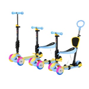 Lan Jingjing Kids <b>Scooter</b> 3 Wheel Adjustable Height With Seat For <b>2</b>-4 <b>Years</b> <b>Old</b> Children Blue Green Pink - Product Image 1