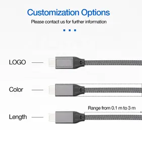 ULT להתאחד 0.5m 1m 1.5m 2m 3m 20Gbps 100W USB 3.2 Gen 2x2 סוג C כדי סוג C כבל