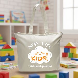 Wholesale New Student Admission Welcome Gifts Custom Zipper <b>Canvas</b> <b>Tote</b> Bag Reusable Daily Shoulder Bag - Product Image 1