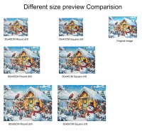 Kit de Peinture Diamant 5D DIY LS Imprimé 60x80cm Écologique Chat et Maison de Neige avec 3AB Forets, Peinture sur Toile Huilée, Cadeau pour Loisirs Créatifs