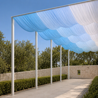 Rideaux de plafond en mousseline bordeaux dégradé arc-en-ciel toutes couleurs, tentures transparentes pour décoration de mariage