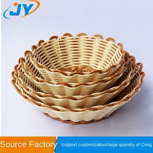 Giỏ đựng đồ bằng nhựa dệt tay bền chắc, dễ vệ sinh, dùng để đựng đồ ăn nhẹ, bánh mì, trái cây, rau củ trong nhà bếp - Product Image 5