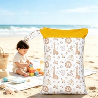 Sac étanche imprimé tropical personnalisé, directement de l'usine, avec fermeture éclair anti-eau, pochette de rangement pour couches de bébé, plage, natation, gym
