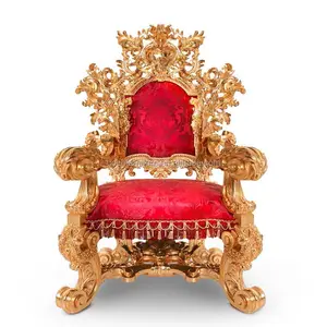 Stile europeo lussuoso oro in legno stile barocco soggiorno antico lusso intagliato poltrona in legno massello divano sedia in legno