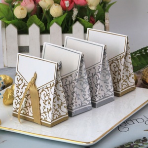 European-Style Silver Candy <b>Box</b> New Personality Creative Golden Age <b>Wedding</b> <b>Gift</b> Recyclable Solid Triangle Features Glossy Matt - Product Image 2