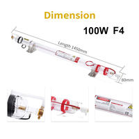 1450*80Mm dengan Cetakan Kepala Keramik IIVI Lapisan Katalis Cermin Beijing EFR Lasea Tubo Tabung Laser CO2 60W 80W 90W 100W 130W 150W