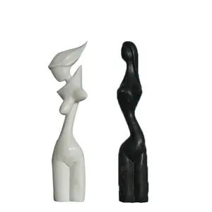 Mármore natural da mão esculpida a arte abstrata pequena erótica nude mulher estátua de 50 cm de altura para decoração de mesa