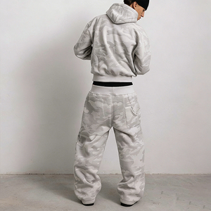 Conjunto Deportivo Personalizado <span class=keywords><strong>para</strong></span> <span class=keywords><strong>Hombre</strong></span>, Camuflaje, Felpa Francesa, Algodón, 2 Piezas, Estilo Urbano Holgado, Sudadera con Capucha y Pantalones Deportivos - Product Image 2