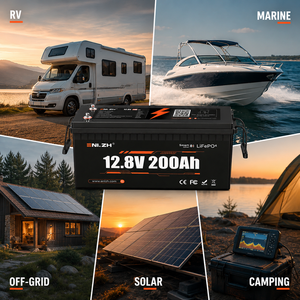แบตเตอรี่สำรองพลังงาน Enlzh 12.8v สำหรับรถบ้านแบบติดตั้งใต้เบาะ ชนิดกึ่งโซลิดสเตท LiFePO4 15000-Cycle ความจุ 200Ah - Product Image 5