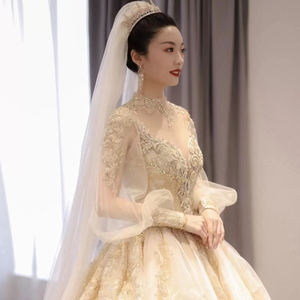 <span class=keywords><strong>Vestido</strong></span> de encaje con cuentas doradas de estilo marroquí, para mujer, Oroccan, para <span class=keywords><strong>boda</strong></span> - Product Image 2