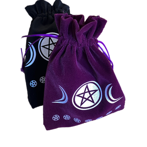 Sac de rangement à cordon en velours tendance 18x13cm pour cartes de tarot, petite pochette cadeau pour articles divers - Product Image 1