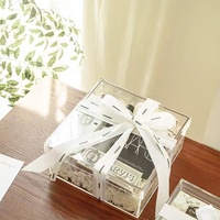 Boîte de rangement et de présentation en acrylique transparent de haute qualité, boîte cadeau de mariage en acrylique DIY pour les invités de la réception avec impression