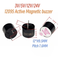 Buzzer magnétique TMB12A12 pour Arduino, 12095, montage sur circuit imprimé 2 broches, 12V, 12MM*H9.5MM, son continu de type bip, alarme active, résistance à la chaleur