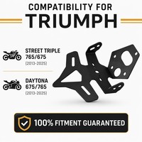 Support de plaque d'immatriculation en aluminium CNC pour Triumph Street Triple 765 Daytona 675 2013-2025 – Kit de fixation pour éliminateur de garde-boue arrière