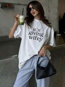 Its Giving Wifey T-Shirt - <strong>Bride</strong> To Be Shirt, Newlywed Tee, Custom Engagement Gift, Honeymoon Outfit, Wedding Day <strong>TShirt</strong> - Product Image 1