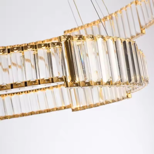 Luces colgantes de araña de cristal LED redondas de techo de hotel para sala de estar y hogar personalizadas - Product Image 6