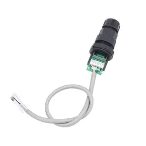 IP67/IP68 Frontplatte montierte männliche Buchse Wasserdichter RJ45-Anschluss mit Ethernet-Kabel