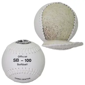 كرات سوفتبال رسمية عالية الجودة مقاس 12 بوصة كرة سوفتبال من الجلد Erlang بلون أبيض مزودة بشعار مخصص كرة سوفتبال للتدريب للبيع
