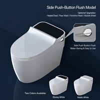 WC intelligent de luxe monobloc en céramique avec fonction lavage féminin, chasse d'eau cyclonique, siège chauffant, toilettes modernes à poser au sol