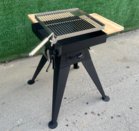 Brasero en acier Corten avec anneau de cuisson pour barbecue, fumoir et foyer