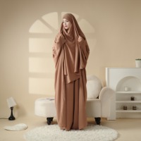 Ensemble de vêtements de prière pour femmes musulmanes Abaya Khimar Maxi jupe Burka pour Jilbab caftan-grande taille sans couture correspondant islamique Hijab