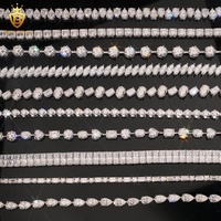 Vente en gros Bracelet et Collier Tennis Hip Hop en Argent 925 avec Moissanite à Taille Fantaisie, Formes et Styles Variés, pour Hommes et Femmes