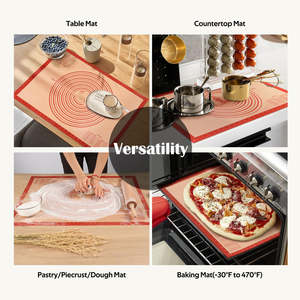 <span class=keywords><strong>Tapis</strong></span> de pâtisserie en silicone antidérapant XL-Extra Large 70x50 cm, utilisé pour rouler la pâte, la pâte à <span class=keywords><strong>sucre</strong></span>, la croûte de tarte et la cuisson. - Product Image 2