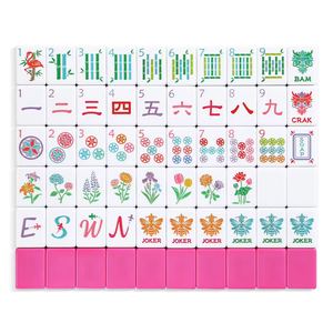 Juego de Mahjong Acrílico Rosa de Lujo Personalizado de 4 Capas, 160 Fichas de Mahjong Americanas, 6 Cartas Joker Universales para Juegos de Casino - Product Image 1