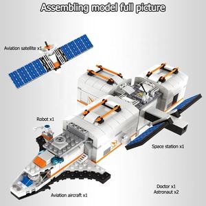 732 Uds. DIY montaje estación <span class=keywords><strong>espacial</strong></span> construcción juguete 3D plástico alienígena bloques de construcción Transbordador <span class=keywords><strong>Espacial</strong></span> modelo Kits para niños STEM - Product Image 6