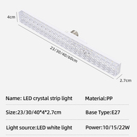 Ampoule LED Bande Lumineuse Super Lumineuse Blanc Froid E27 30CM 15W AC Plastique Vis Plafonnier Domestique Haute Puissance Longue Ampoule Cristal