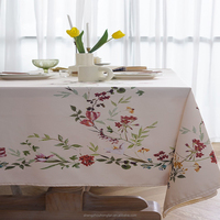 Nappe lavable intérieure et extérieure durable en tissu à ressort résistant aux éclaboussures pour tables rectangulaires, couvertures de table de pique-nique/patio