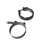 Compresseur à pince à gorge forte de type T en acier inoxydable avec collier de serrage à ressort