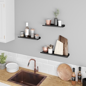 Songmics Zwart Industrieel Metaal Wandplanken Woonkamer Decoratieve Ijzeren Decoratie Wandplanken