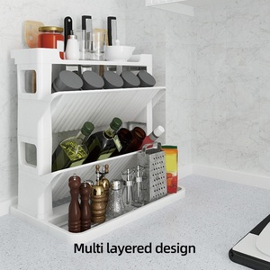 Multi-Function <b>Kitchen</b> <b>Storage</b> Organizer Folding <b>Rack</b> Countertop Freestanding Jars Sauce Seasoning Holder Multi-Layer Spice <b>Rack</b> - Product Image 6