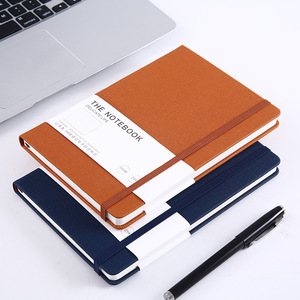Cuadernos y planificadores de lino y cuero A5 Cierre elástico 100 hojas Diario encuadernado en espiral con páginas forradas-Regalo - Product Image 2