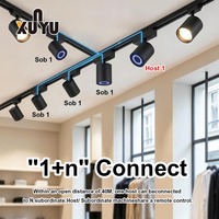 Lampu Sorot Speaker Track Magnetik 48V, Lampu LED COB yang Dapat Diredupkan, Modul Audio Terintegrasi untuk Rumah Pintar