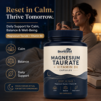 Capsules de Taurate de Magnésium et Vitamine B6 pour l'Exportation Mondiale – Marque Privée, OEM, ODM, Vrac – Source GMP, Fabricant Certifié NSF – Mélange Végétalien Bien-être