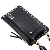 Étui de téléphone en cuir véritable de haute qualité avec porte-cartes pour XS Max, sangle réglable, fabricant, vente en gros