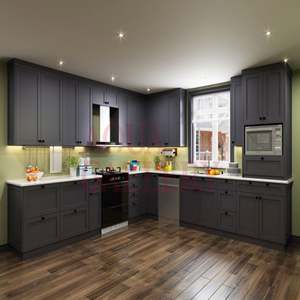 Armoires de cuisine avec paniers coulissants de style shaker moderne, prix avantageux, laque, modulaire, directement de l'usine - Product Image 1