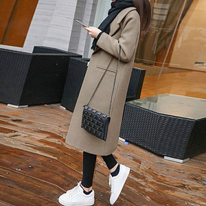 En stock femmes laine Midi manteaux décontracté uni costume mince pardessus dame hiver grande taille longs Blazers manteau vestes - Product Image 1