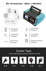 Chargeur de <span class=keywords><strong>batterie</strong></span> de voiture automatique au plomb-acide 12V 24V intelligent à microprocesseur, <span class=keywords><strong>charge</strong></span> rapide, réparation, entretien, alimentation - Product Image 3