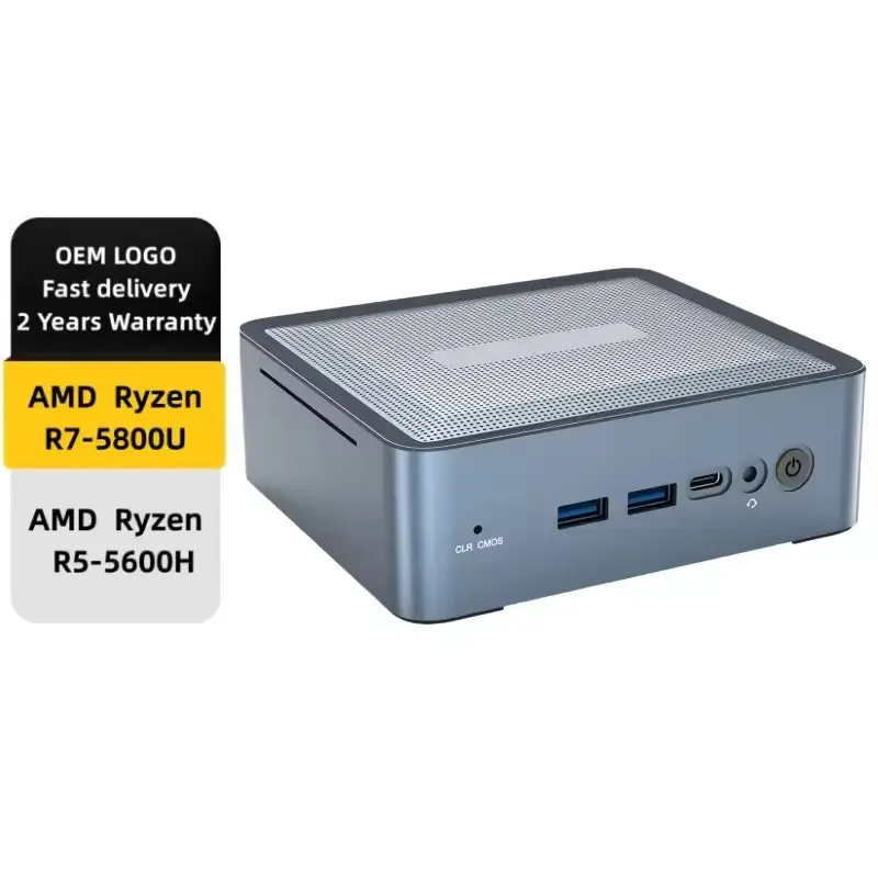 Preço mais barato para PC AMD Ryzen 5 7 R5 5600H R7 5800U Mini PC embutido Linux Win-dows Wifi Dual Core Mini PC para Tab Business